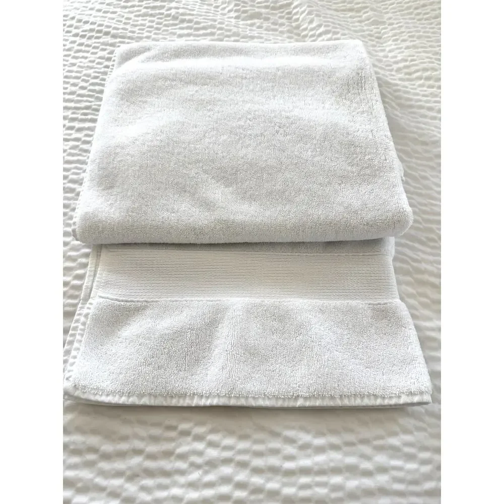 Pottery Barn PB Classic White Bath Towels Set of 2 Cotton Dobby Spa 26 x 52